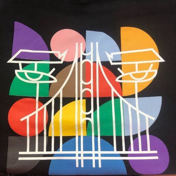 Lululemon San Francisco S/M Pride Pop‎ Up Black Crewneck Sweater Pullover Unisex - Picture 4 of 4